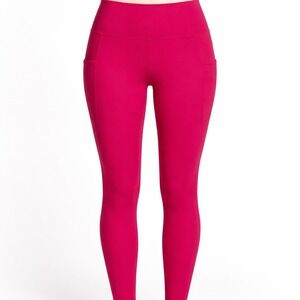 REI Women Take Your Time High Rise Pocket Leggings Sz L 26" Pink Gorp Athleisure